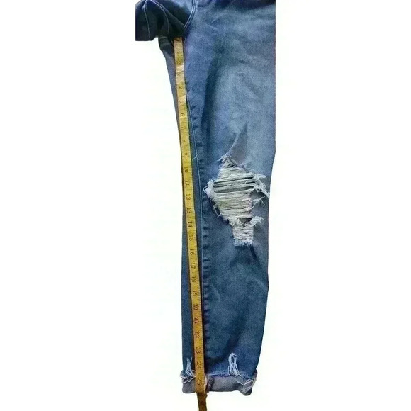 Good American High Rise Jeans Good Waist Distressed Indigo #GW731T Size 15/26 - Picture 15 of 16